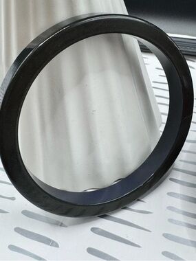 Sleek Black Circular Bangle Bracelet- tested